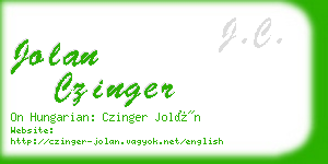 jolan czinger business card